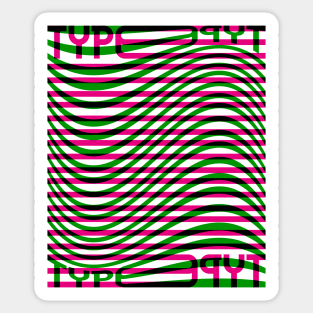 Type Wave (Magenta Green Black) Sticker